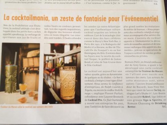 Article de l'événementiel magazine sur cocktail pro